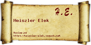 Heiszler Elek névjegykártya