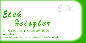 elek heiszler business card